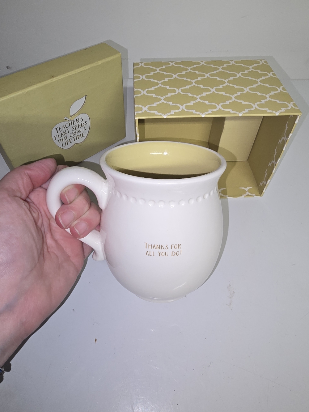 Teacher Appreciation Ceramic Mug with Gift Box - Cream - Picture 4 of 5